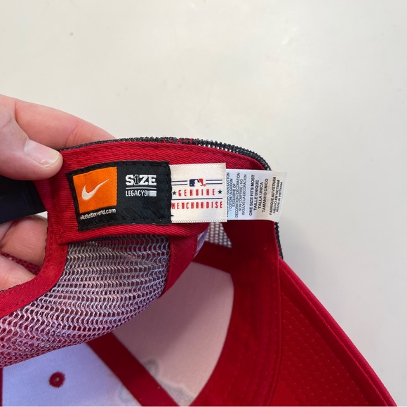 Anaheim Angles Nike Legacy 91 SnapBack Hat - Red And Blue Mesh Back Cap - MLB - Picture 8 of 8